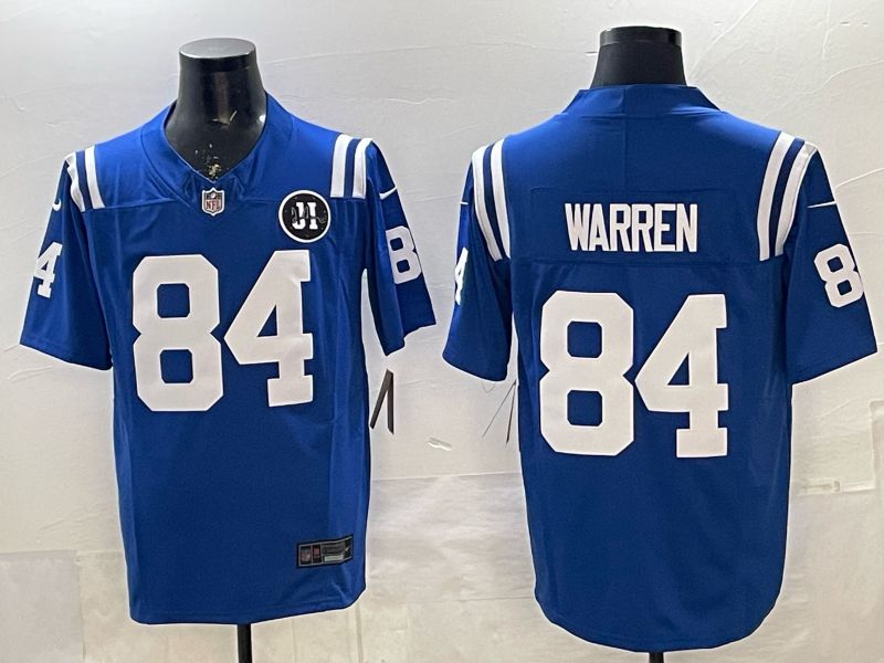 Men 2026 Indianapolis Colts #84 Warren Blue 3th generation Nike Limited NFL Jersey style 01
